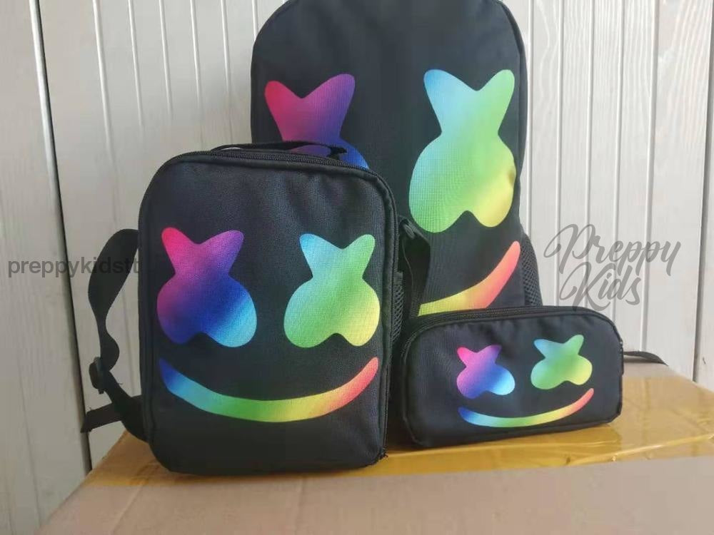 Dj Marshmello Multicolour Edition Backpack Set (3Pc) Backpack