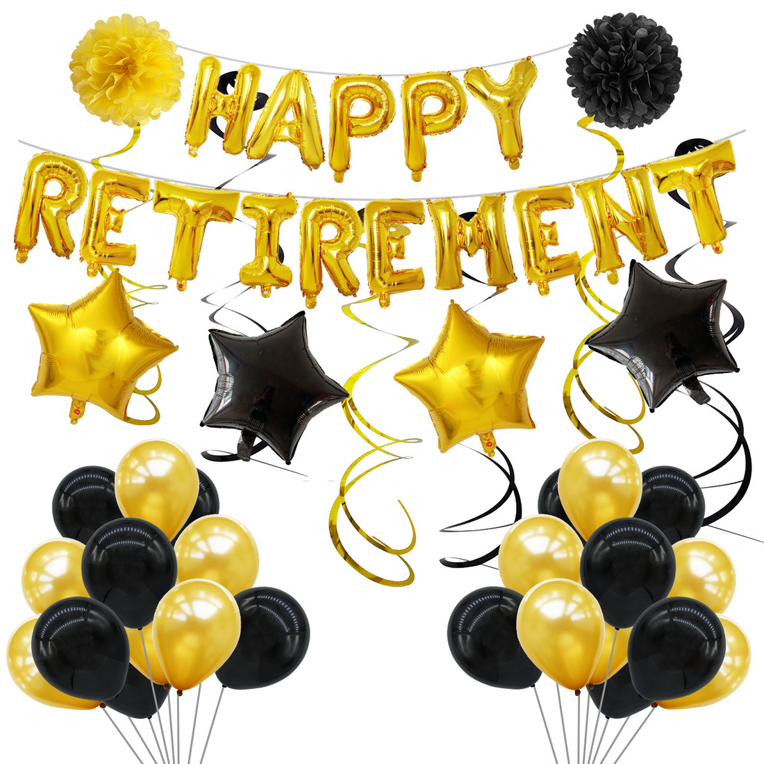 Happy Retirement decoration package (Gold) retired