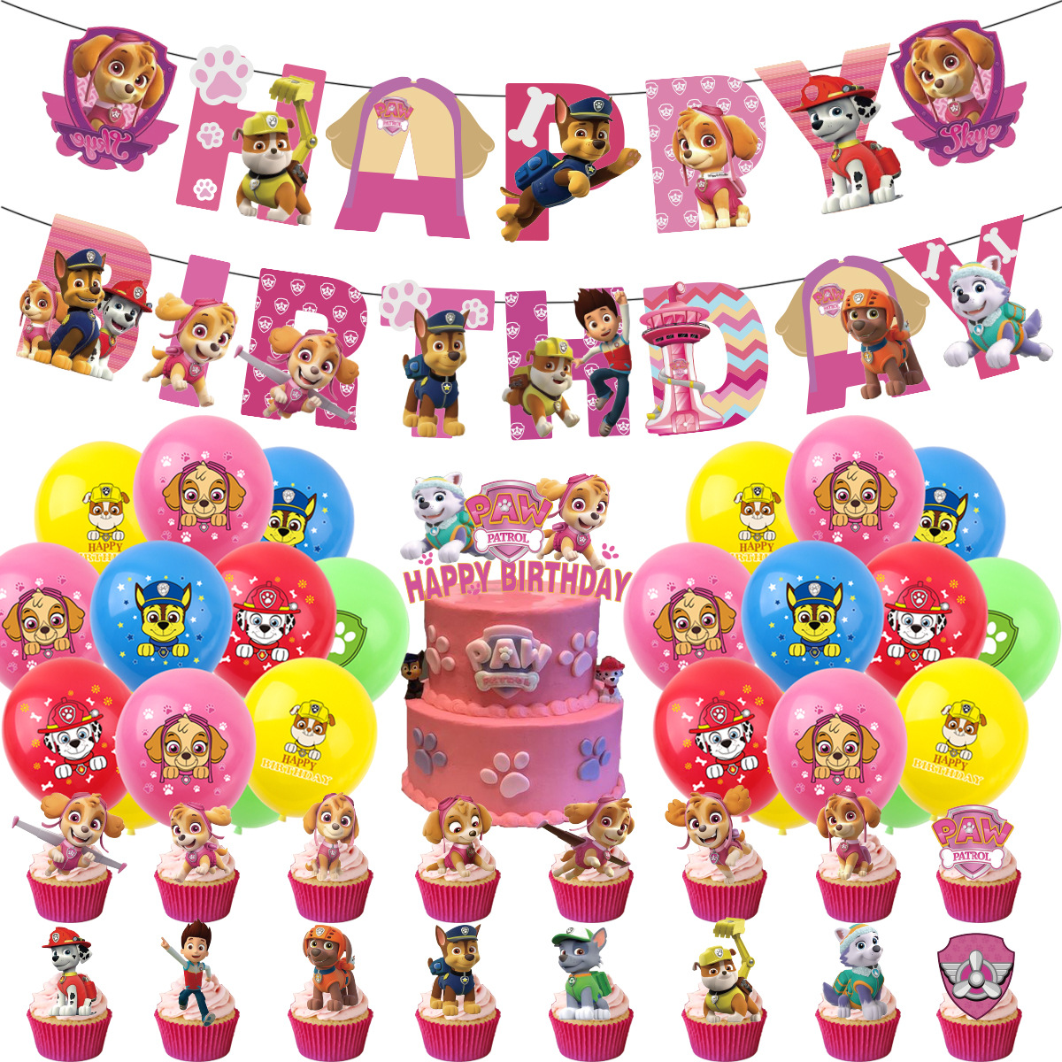 Paw Patrol Girls Edition Pink Party Decoration package – Preppy Kids Shop