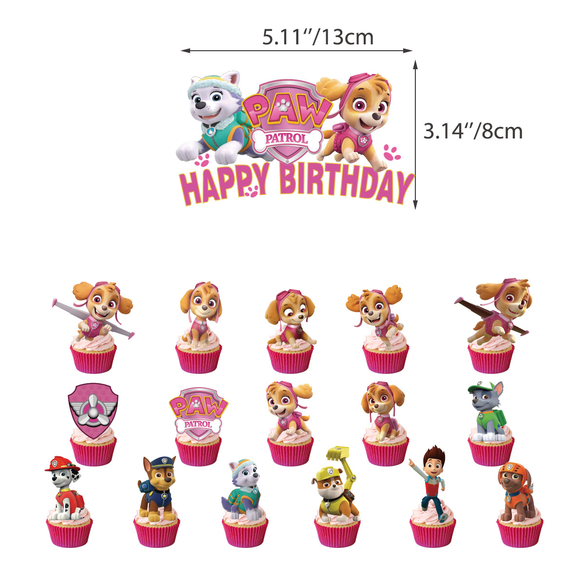 Paw Patrol Girls Edition Pink Party Decoration package