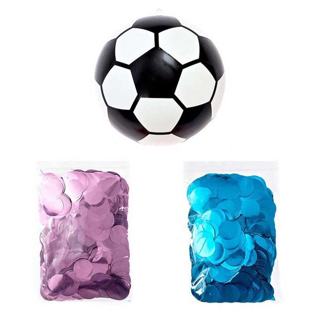Gender Reveal Confetti Soccer Ball , Pink and Blue , for Baby Boy Girl Gender Reveal Party
