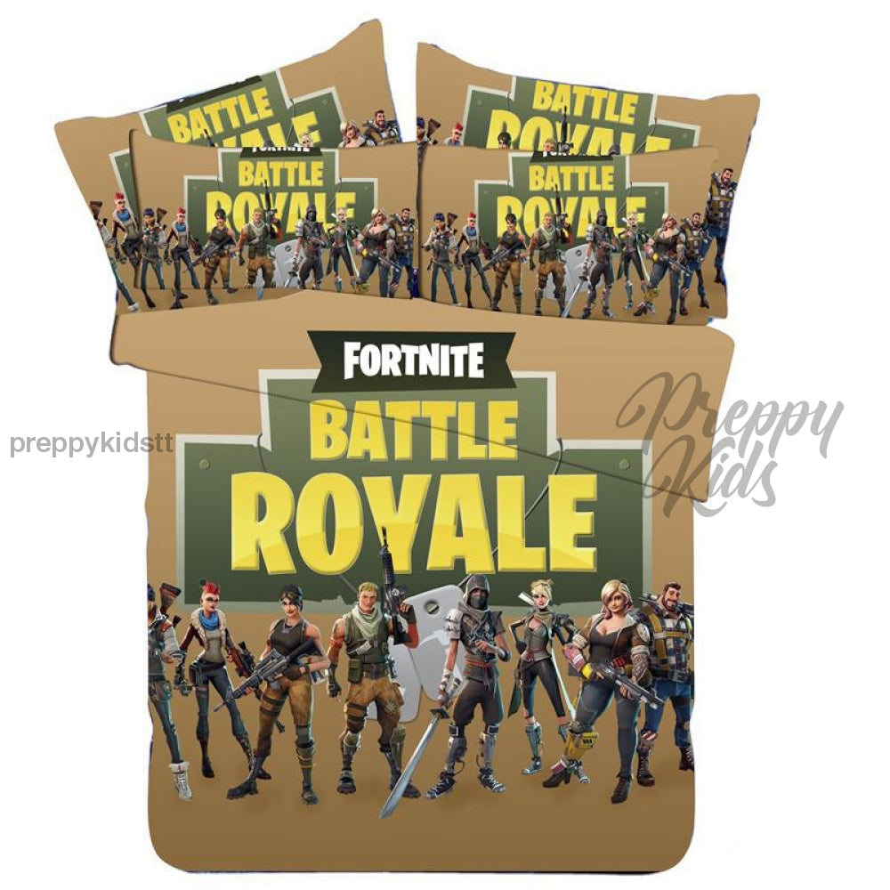 Fortnite Battle Royal Crew 3Pc Comforter Set (Brown_ Bed Sets