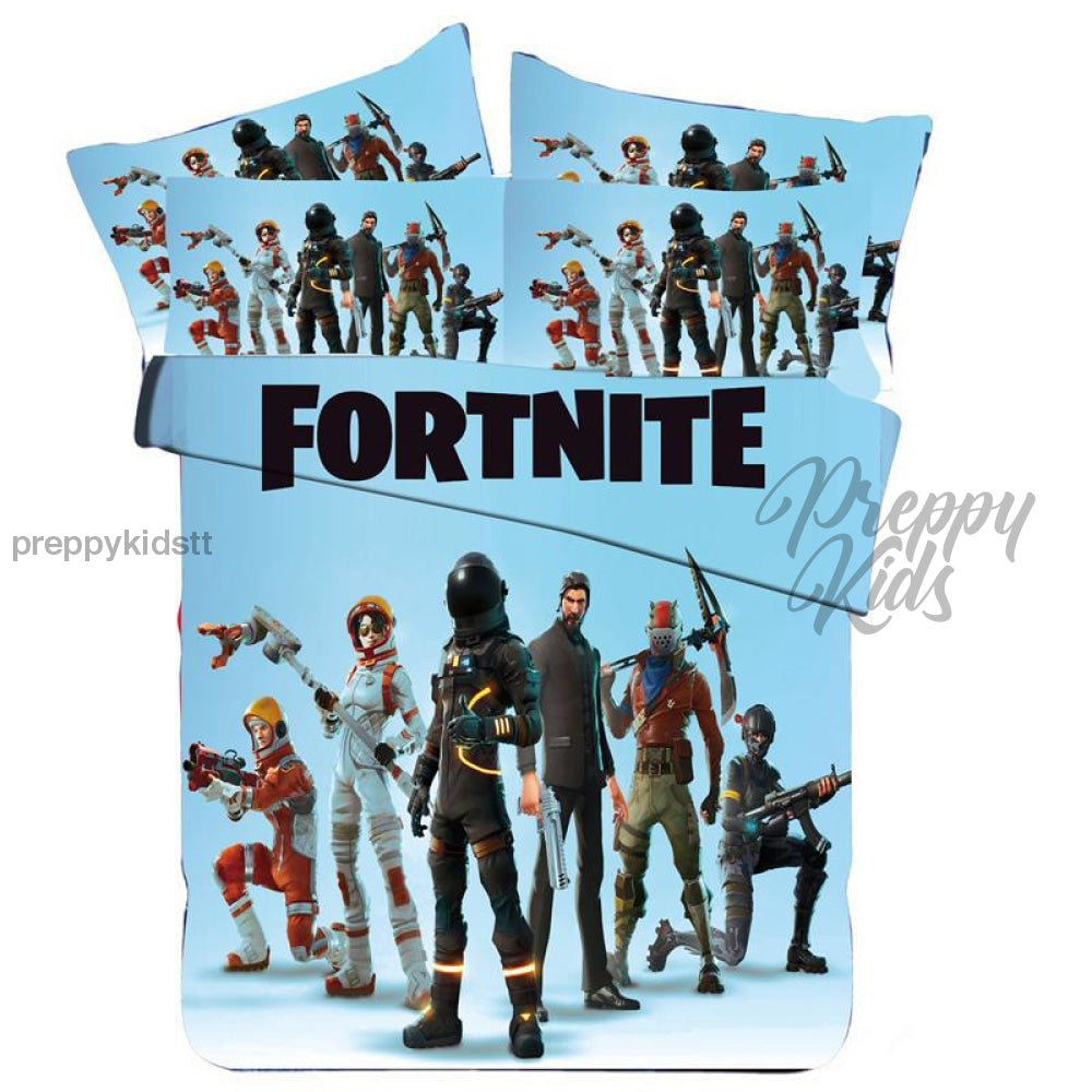 Fortnite Season Sky Blue Crew 3Pc Comforter Set Bed Sets