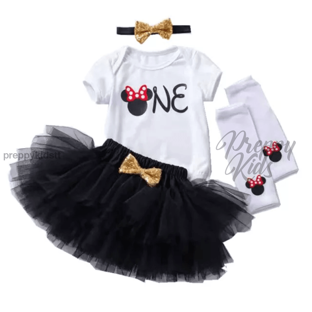 Girls Minnie Mouse Birthday Outfit(Black) Outfits