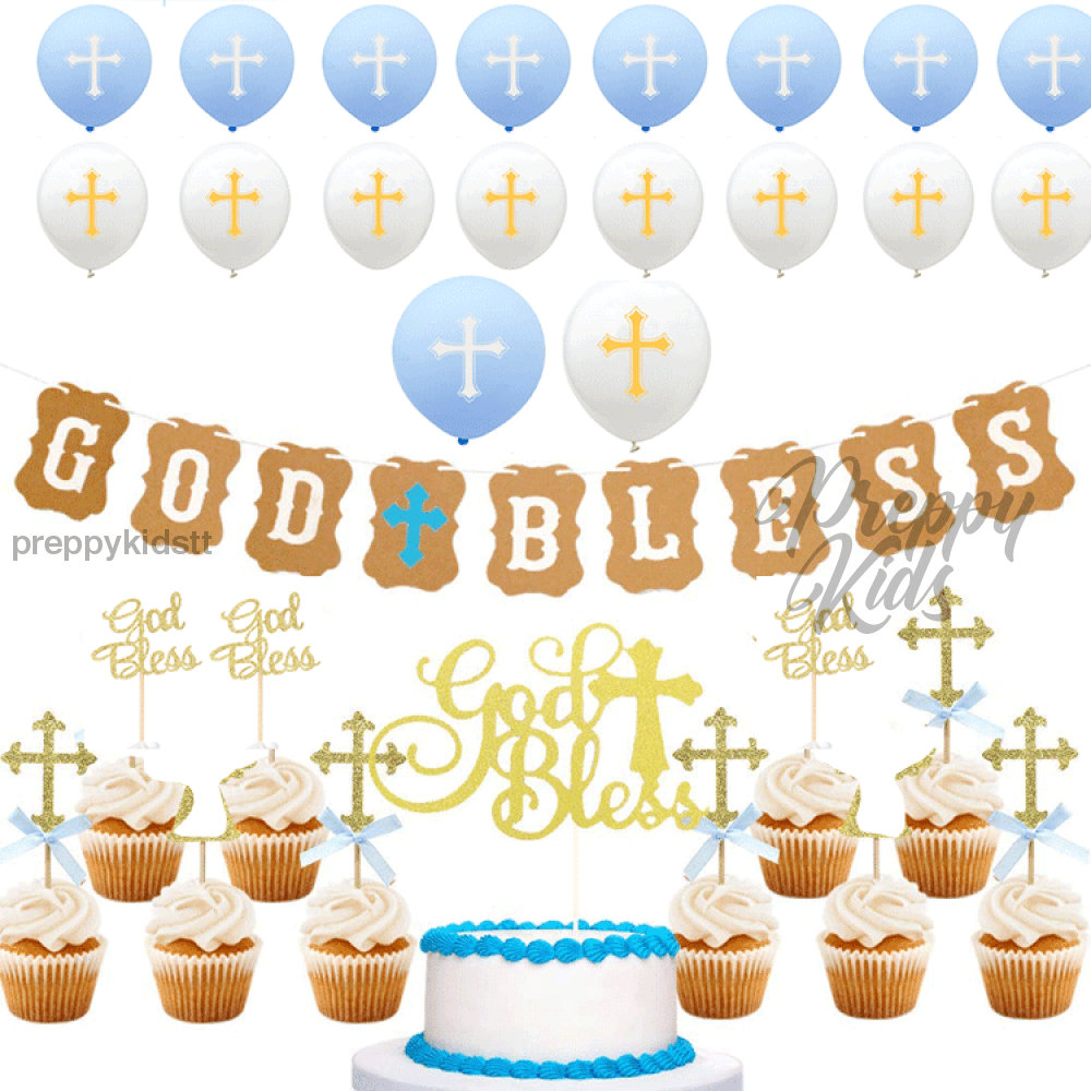 God Bless Boy Decorations (Christening /baptism) Party