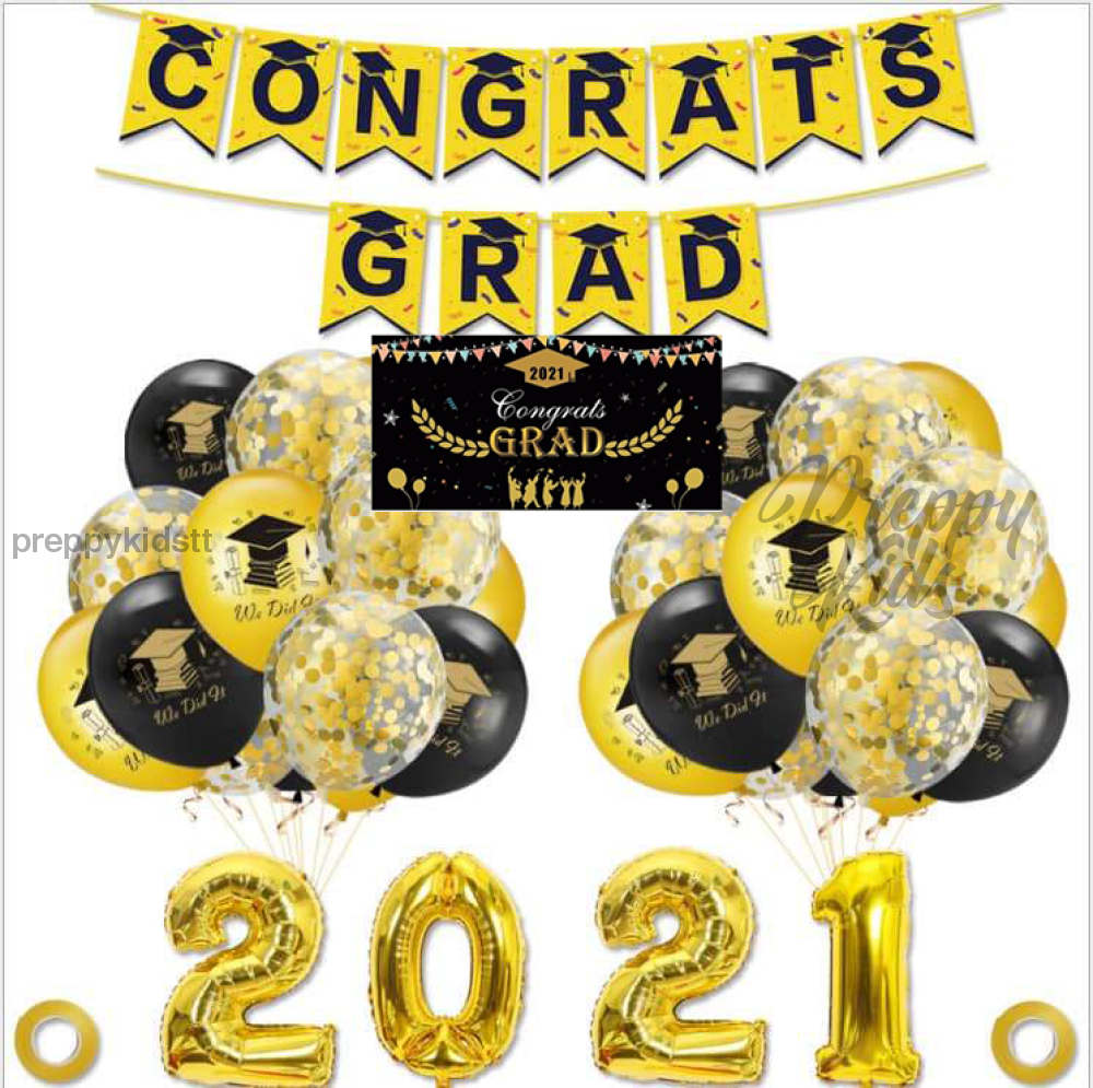 Graduation 2021 Decoration Package 1St Edition With Congrats Canvas Backdrop Party Decorations