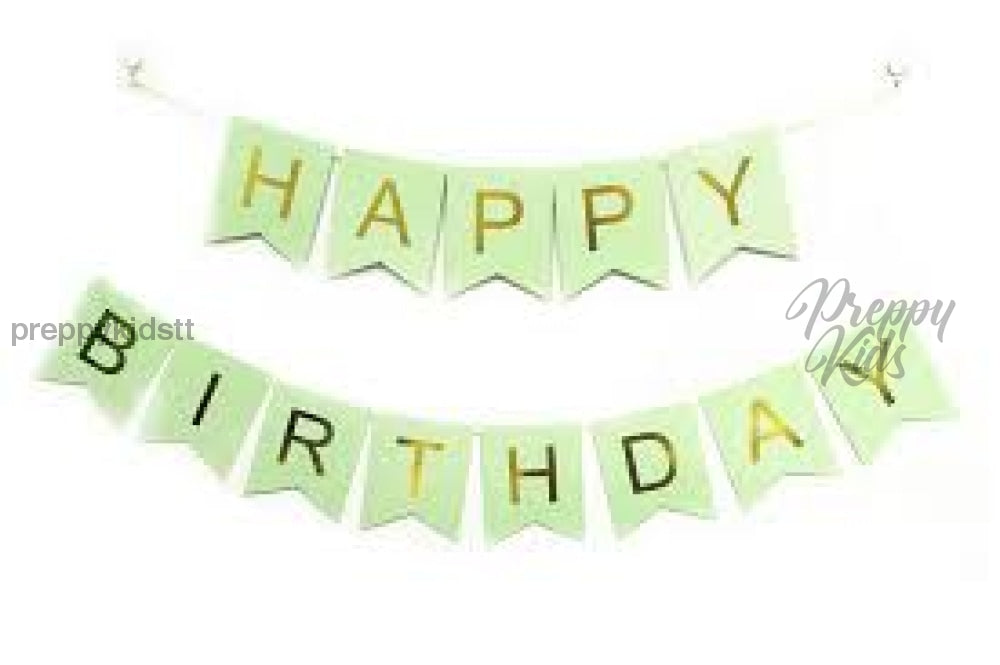 Happy Birthday Banner (Green &amp; Gold) Party Decorations