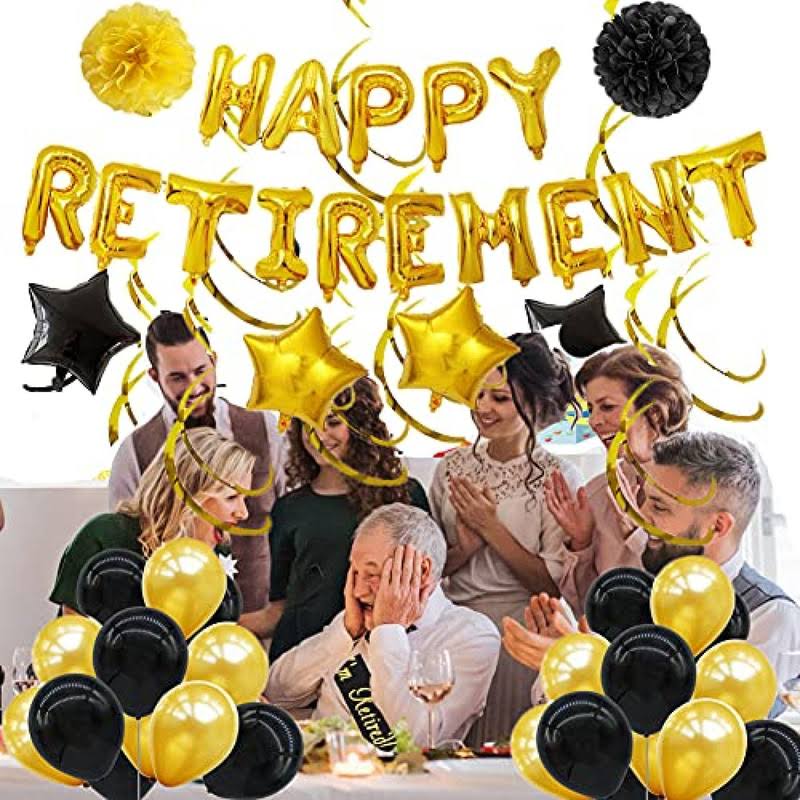 Happy Retirement decoration package (Gold) retired