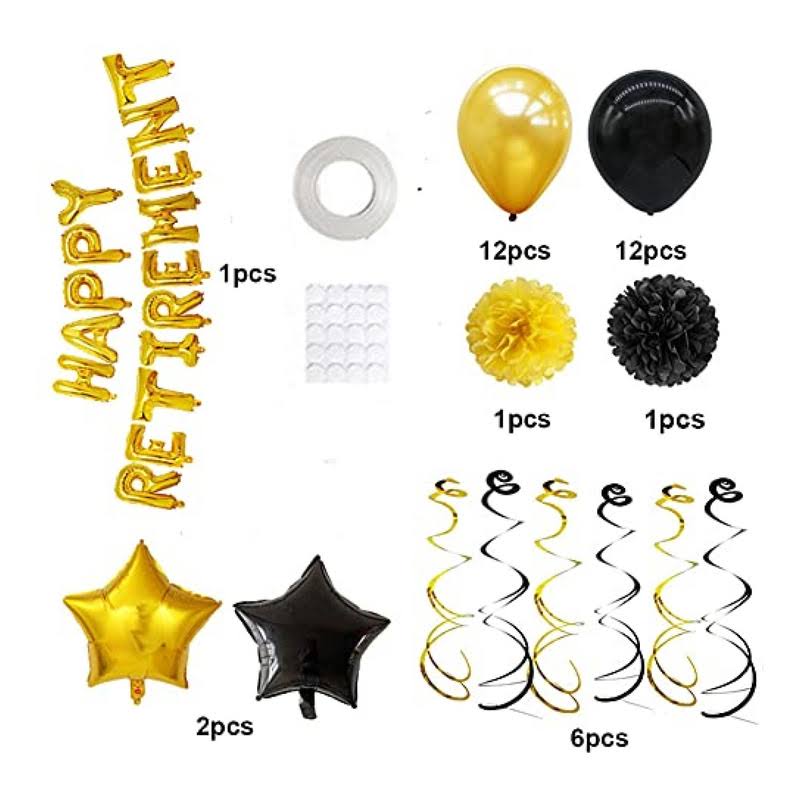 Happy Retirement decoration package (Gold) retired