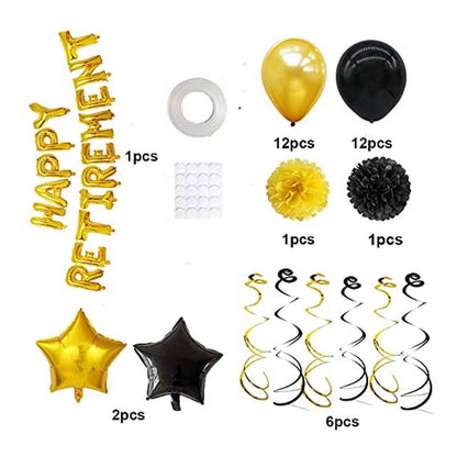 Happy Retirement decoration package (Gold) retired