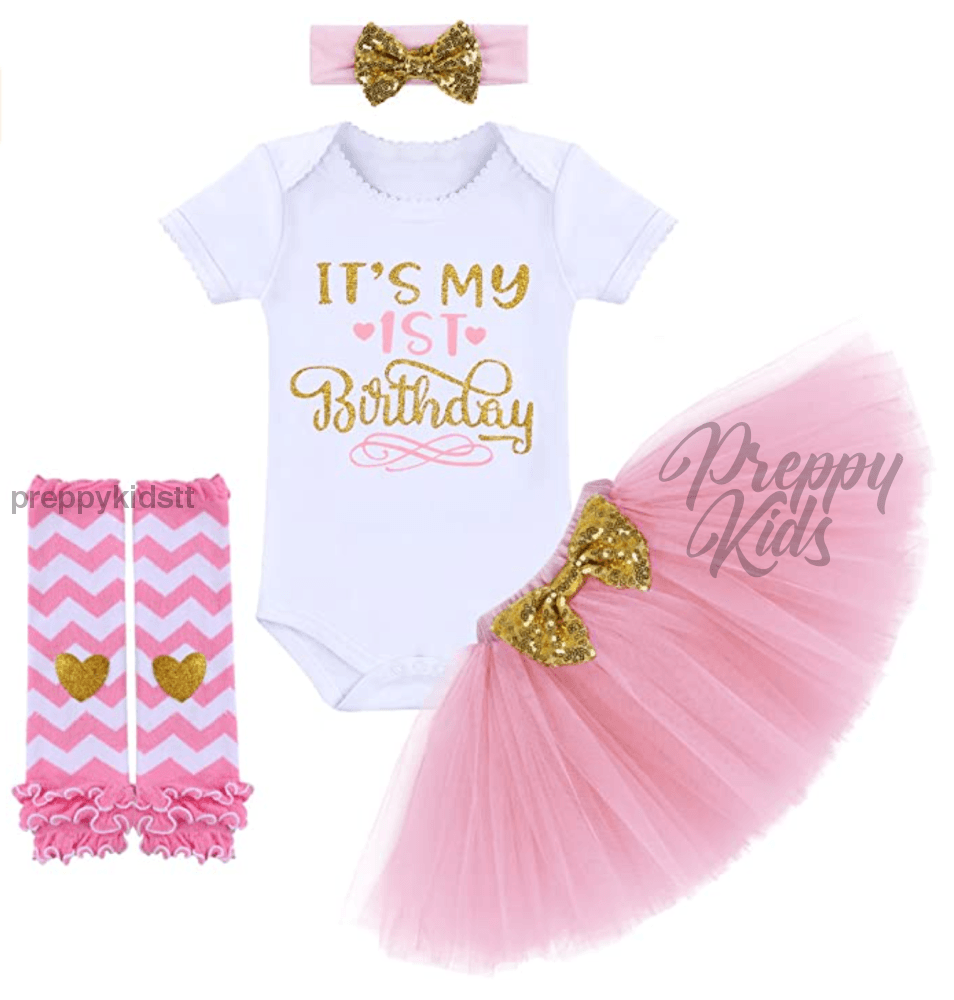 Its My First Birthday Outfit (White & Pink) Outfits