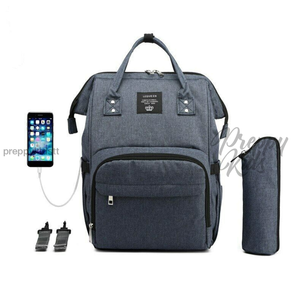 Lequeen Blue 4In1 Usb Mummy Baby Bucket Bag (Blue) Bags