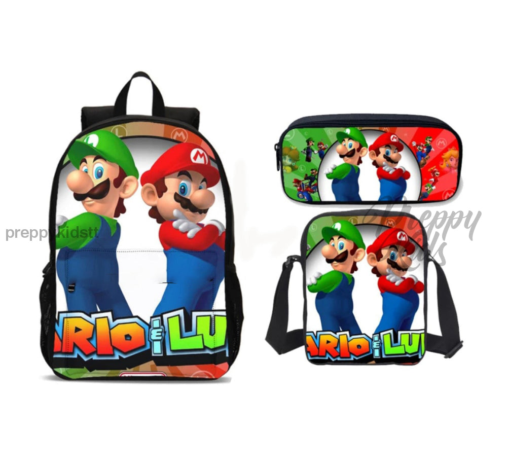 Mario Vs Luigi Backpack set (3PC set)