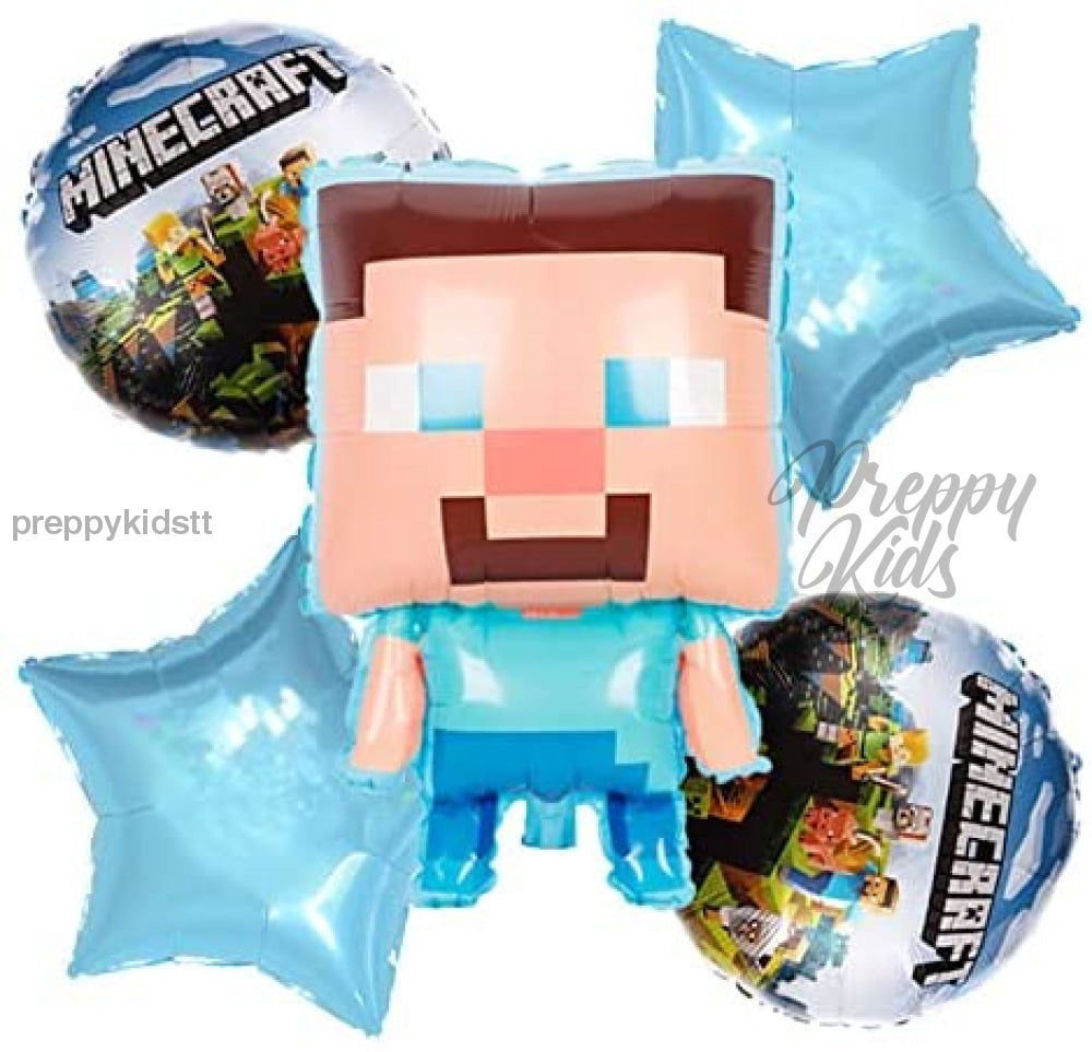 Minecraft 5Pc Foil Balloon Party Decorations