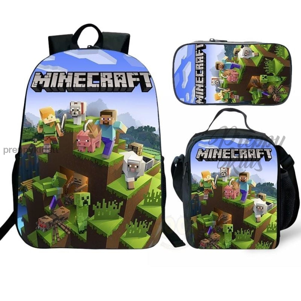 Minecraft Backpack Set (3Pc) Backpack