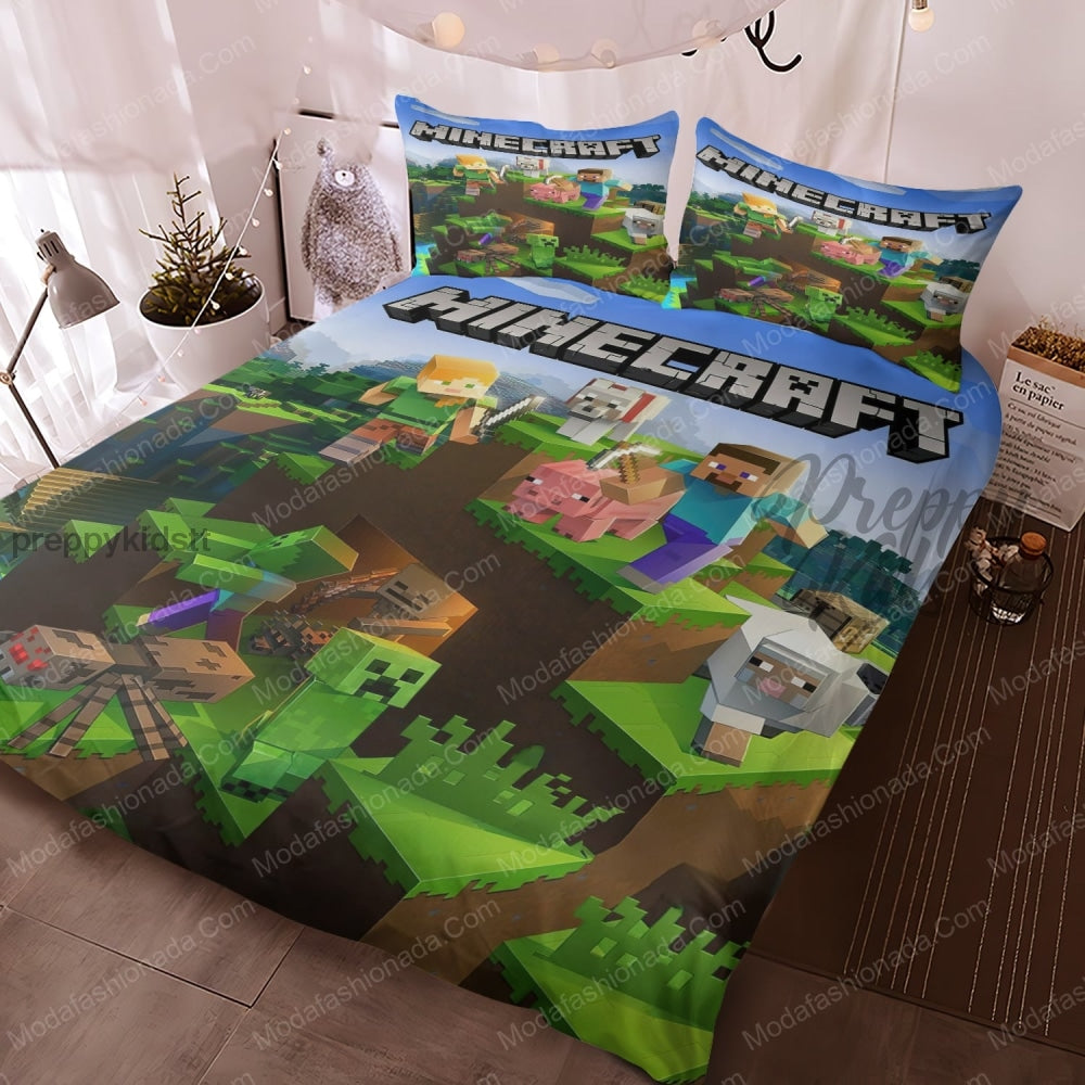 Minecraft Bed 3Pc Comforter Set 