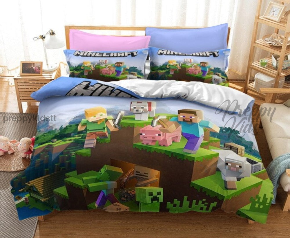 Minecraft Bed 3Pc Comforter Set 