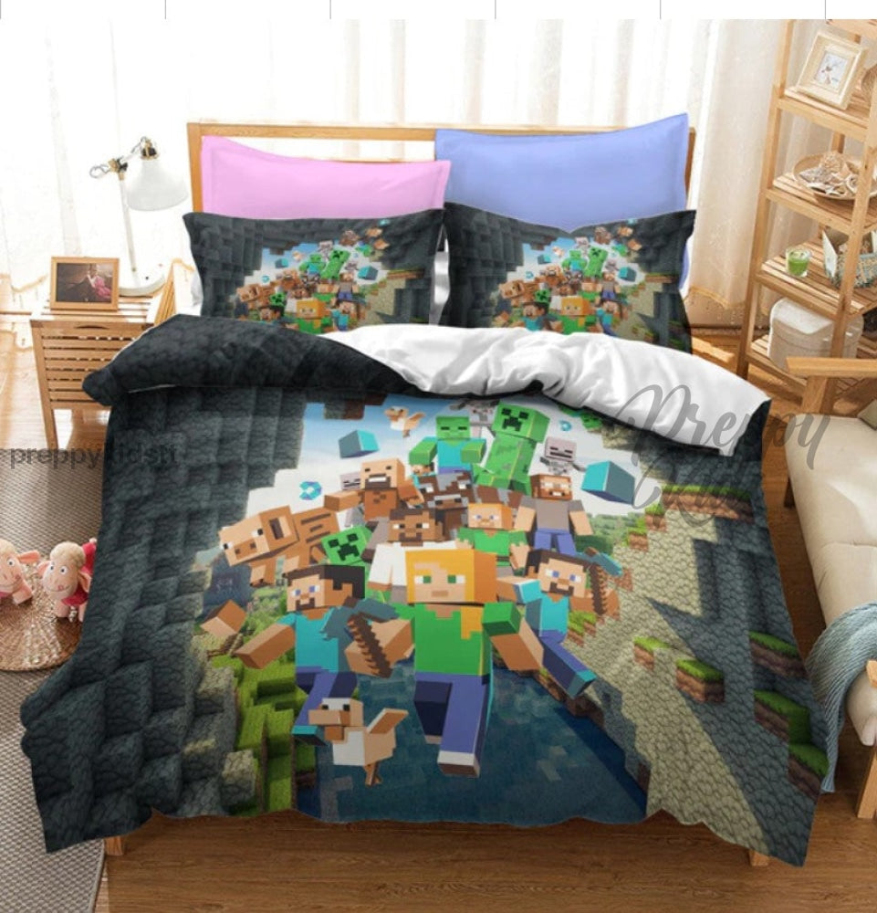 Minecraft Bed 3Pc Comforter Set Battle Bed Sets