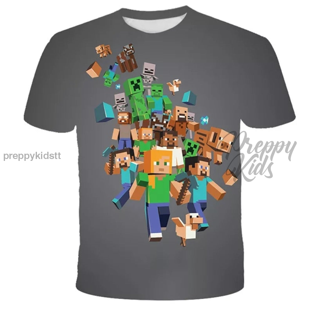 Minecraft Tshirt (Grey) 3D Hoodies