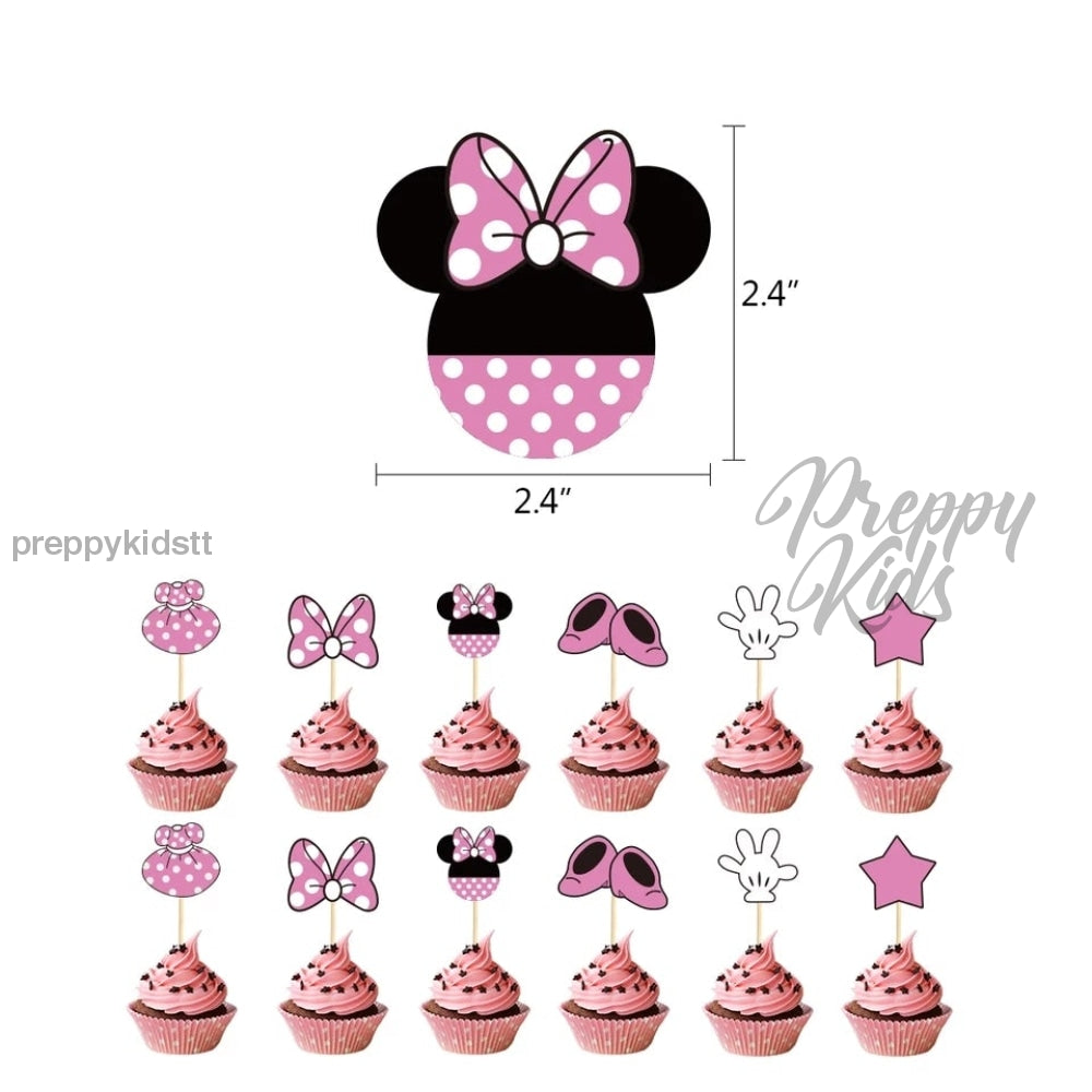 Printable MINNIE MOUSE Pink Birthday Cake Toppers. Party -  Portugal