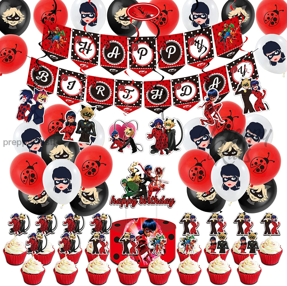 Miraculous Ladybug Party Decorations (50 Pcs) None