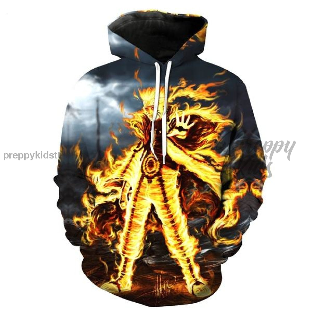 Naruto 3D Hoodie (Flames) Hoodies