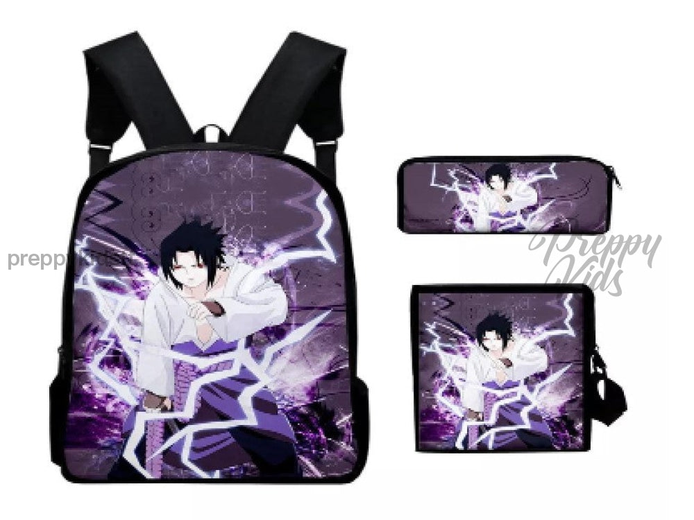 Naruto Sasuke Backpack Set (3Pc) Backpack
