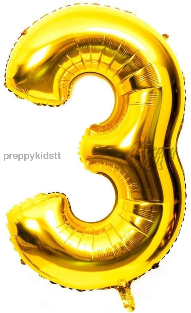 Number Gold Foil 32 Helium Balloons (32). 1 To 9 3 Party Decorations