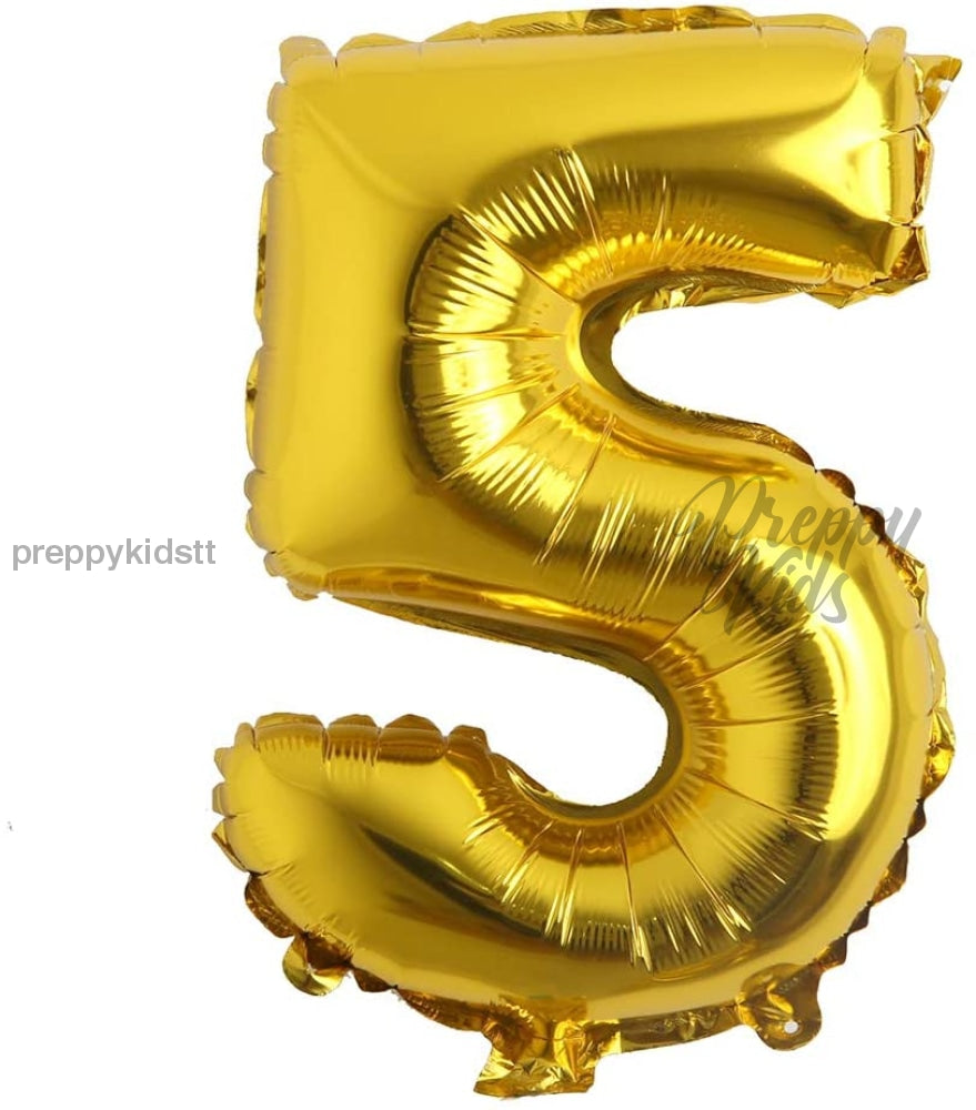 Number Gold Foil 32 Helium Balloons (32). 1 To 9 5 Party Decorations