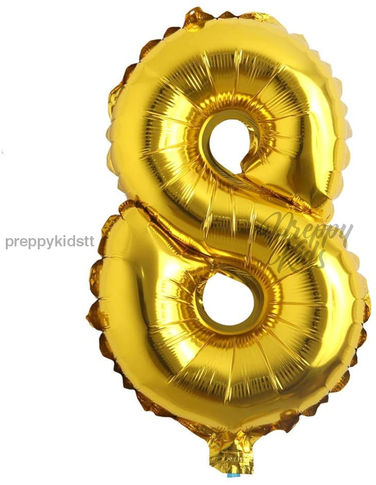 Number Gold Foil 32 Helium Balloons (32). 1 To 9 8 Party Decorations