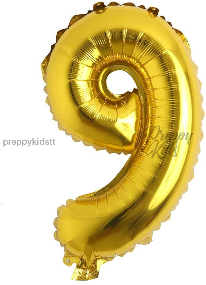 Number Gold Foil 32 Helium Balloons (32). 1 To 9 Party Decorations