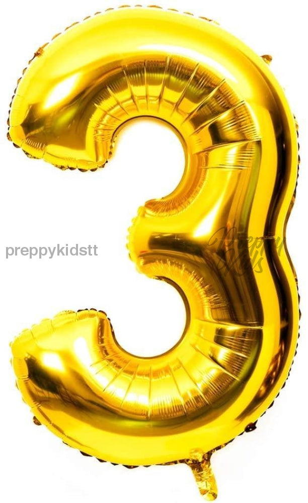 Number Gold Foil 42 Helium Balloons (42). 1 To 9 3 Party Decorations