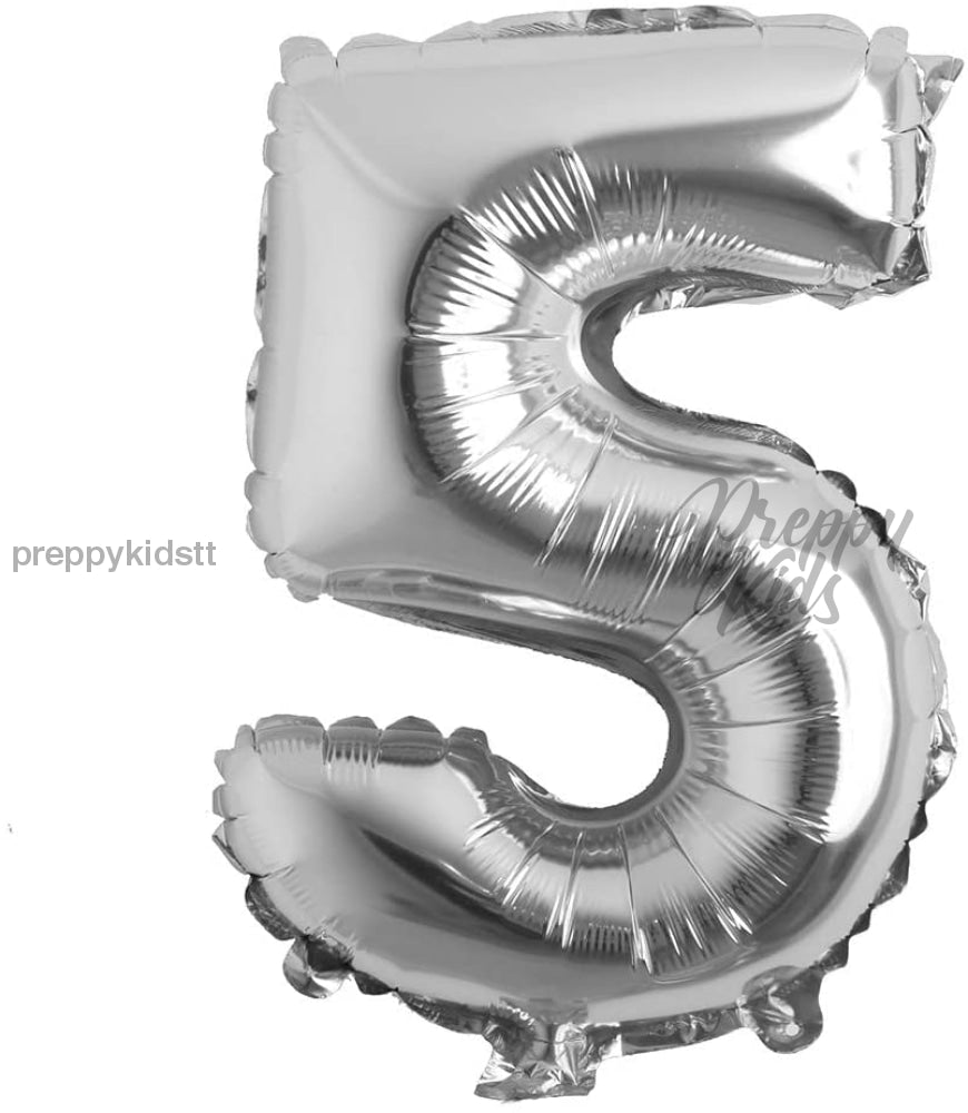 Number Silver Foil Helium Balloons (32). 1 To 9 Party Decorations