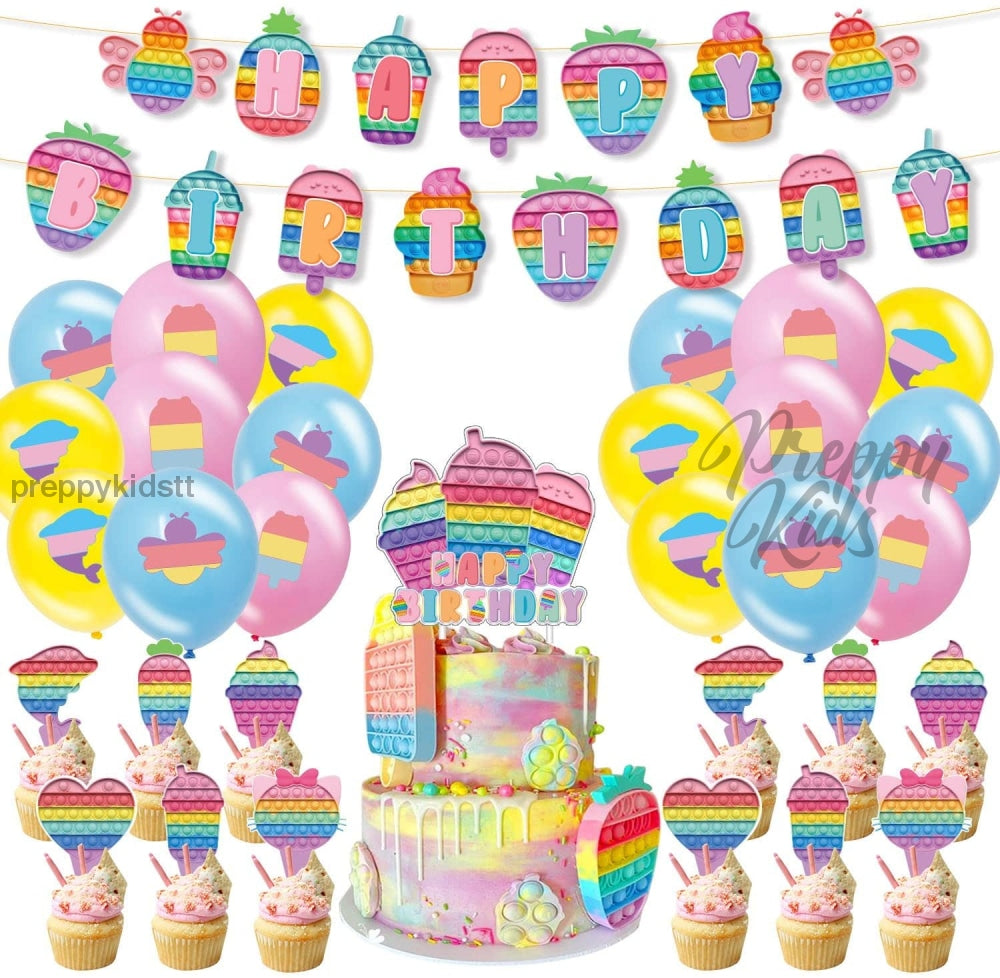 Pop It Girls Version Package Party Decorations