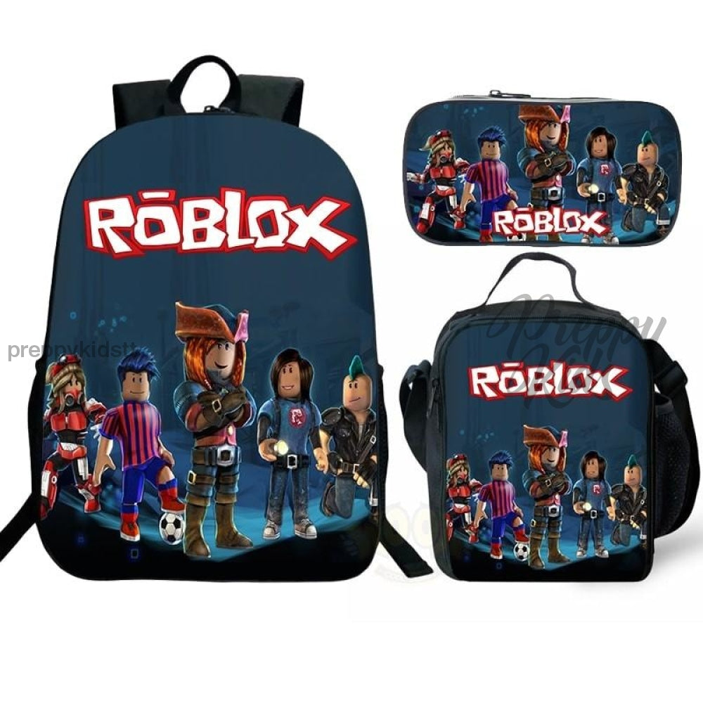 Roblox Backpack Set (3Pc) Blue Backpack