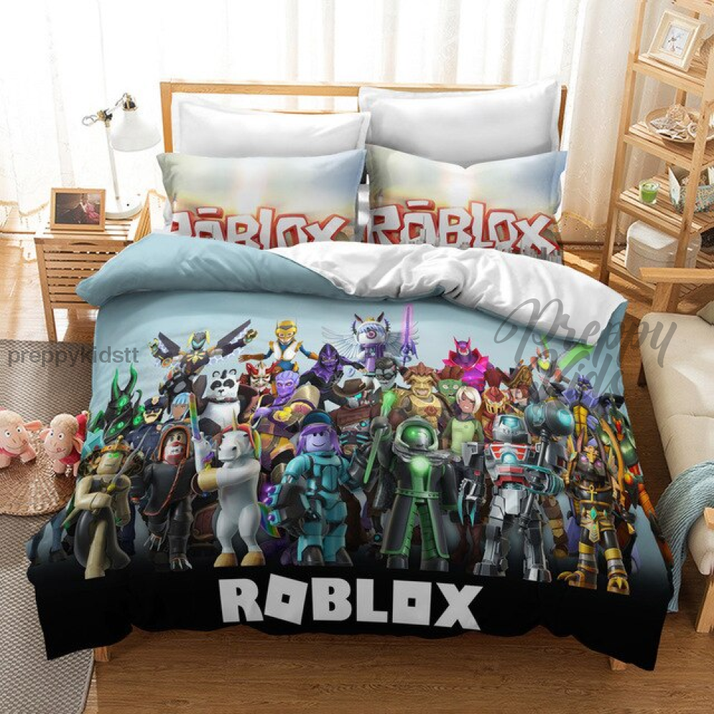 Roblox Bed - Army Blue 3Pc 3D Comforter Set Bed Sets