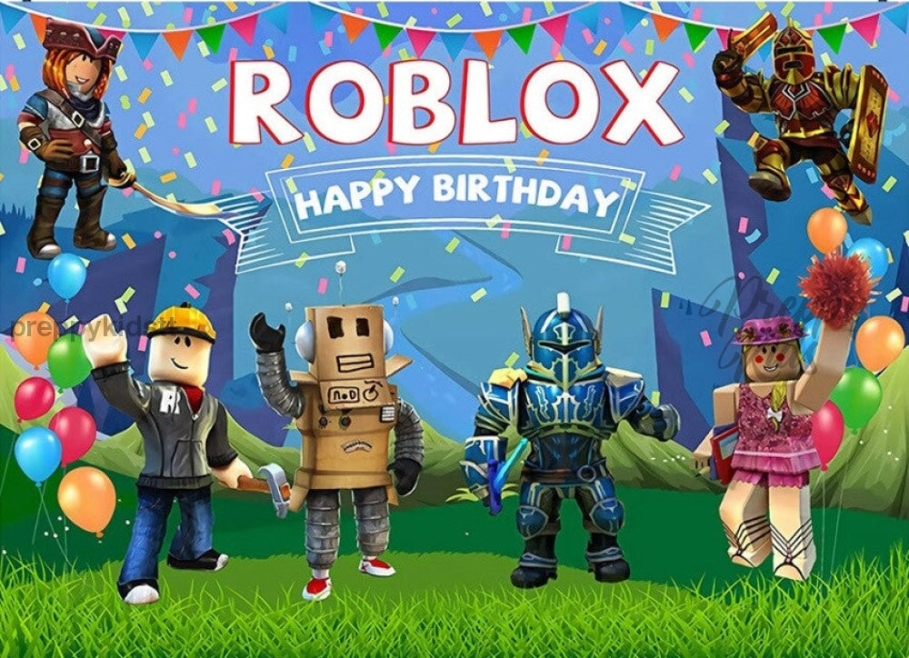 Roblox Customized Happy Birthday Party Backdrop (5X3 Ft)