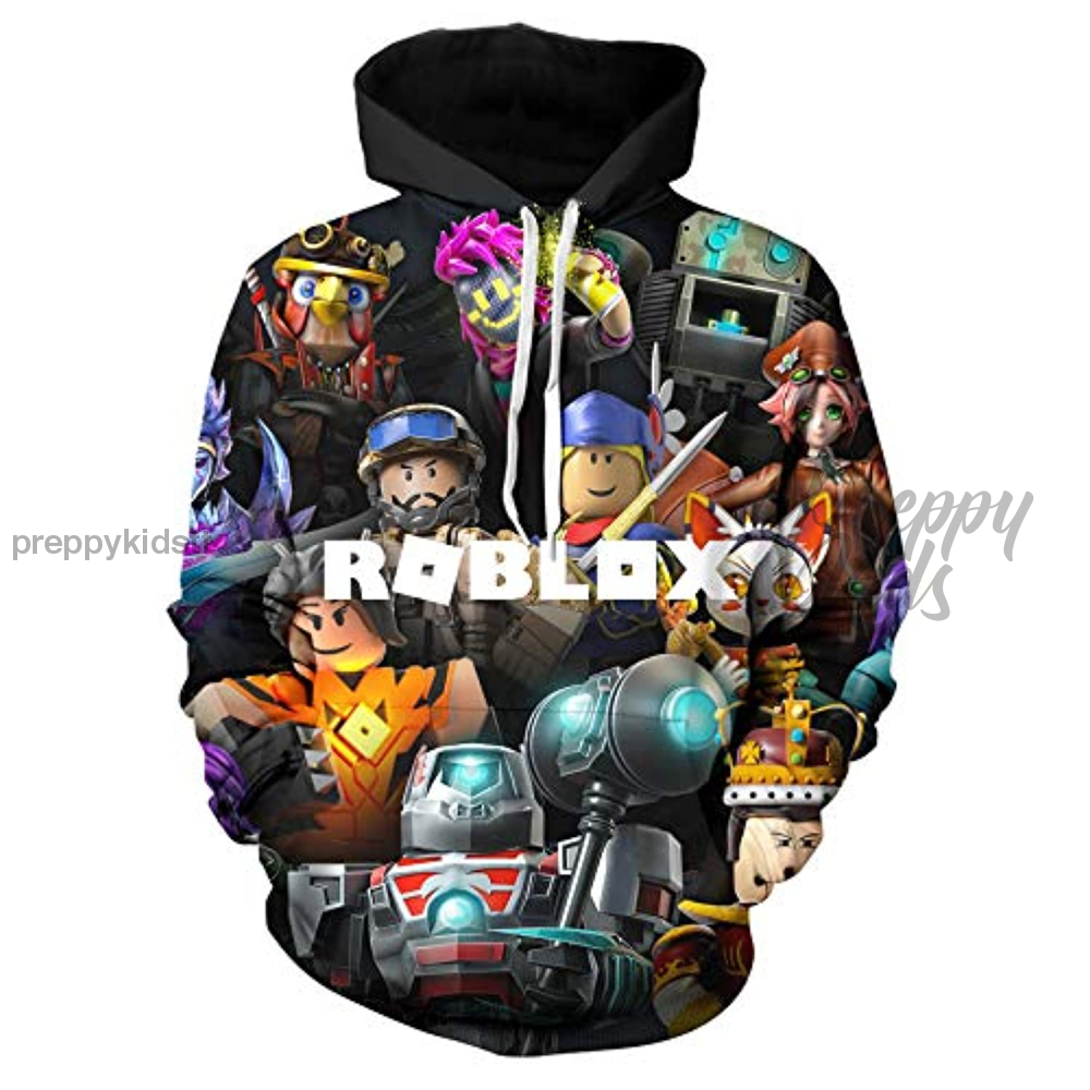 Roblox Hoodie Pullover Black All Star Crew 3D Hoodies