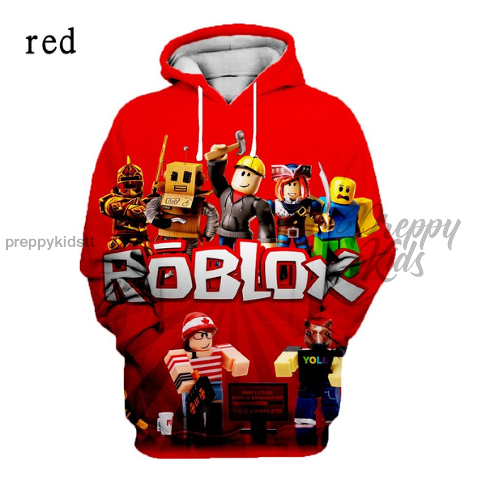 Roblox Hoodie Red Fusion Crew 3D Hoodies