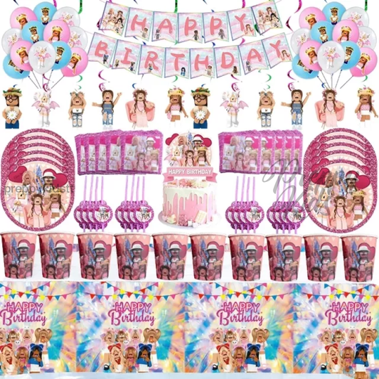 Roblox Pink Party Decoration Package (Girls) Decorations