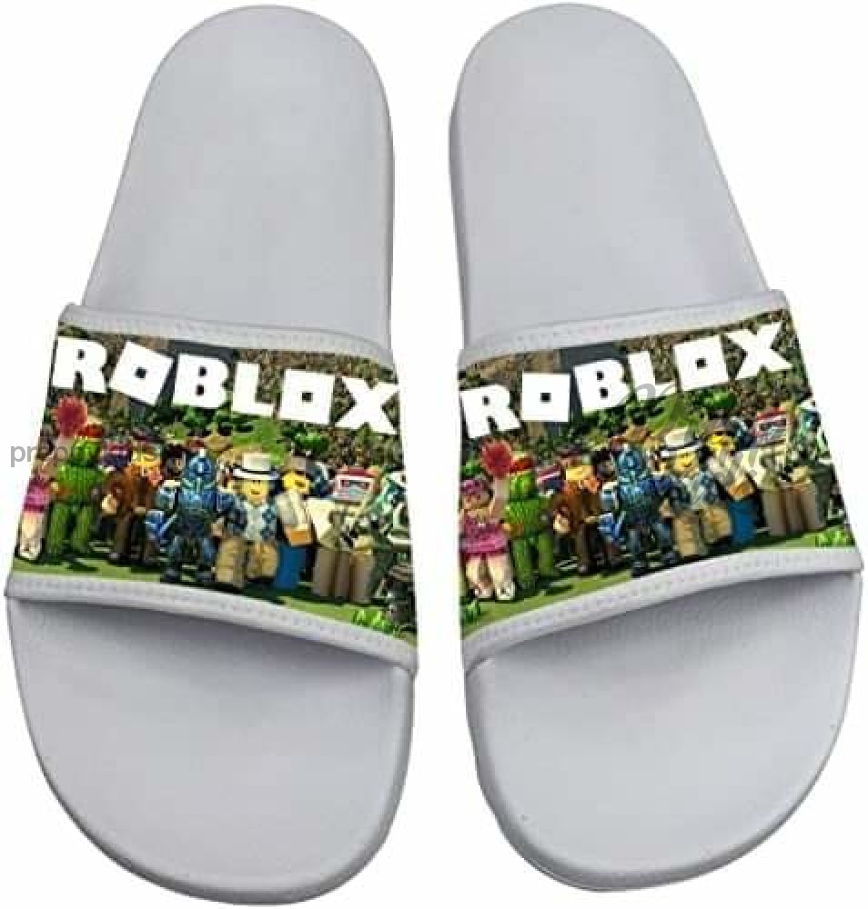 Roblox White Green Slippers