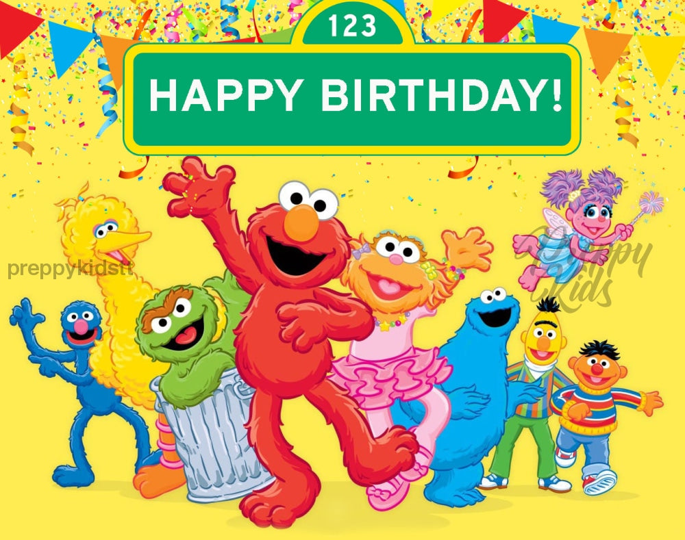 Sesame Street Happy Birthday Backdrop No Party Decorations
