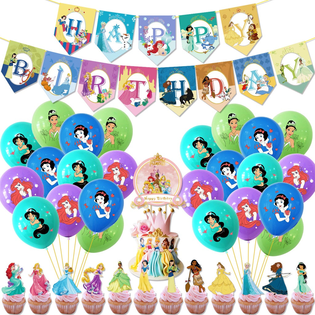 Princess Theme Ariel Snow White Belle Cinderella Party Decoration package