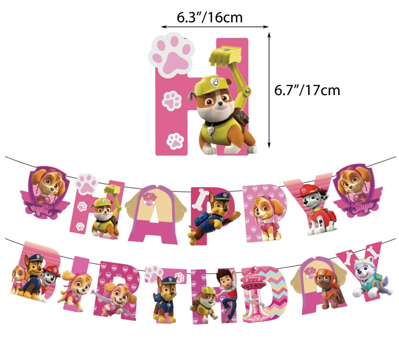 Paw Patrol Girls Edition Pink Party Decoration package