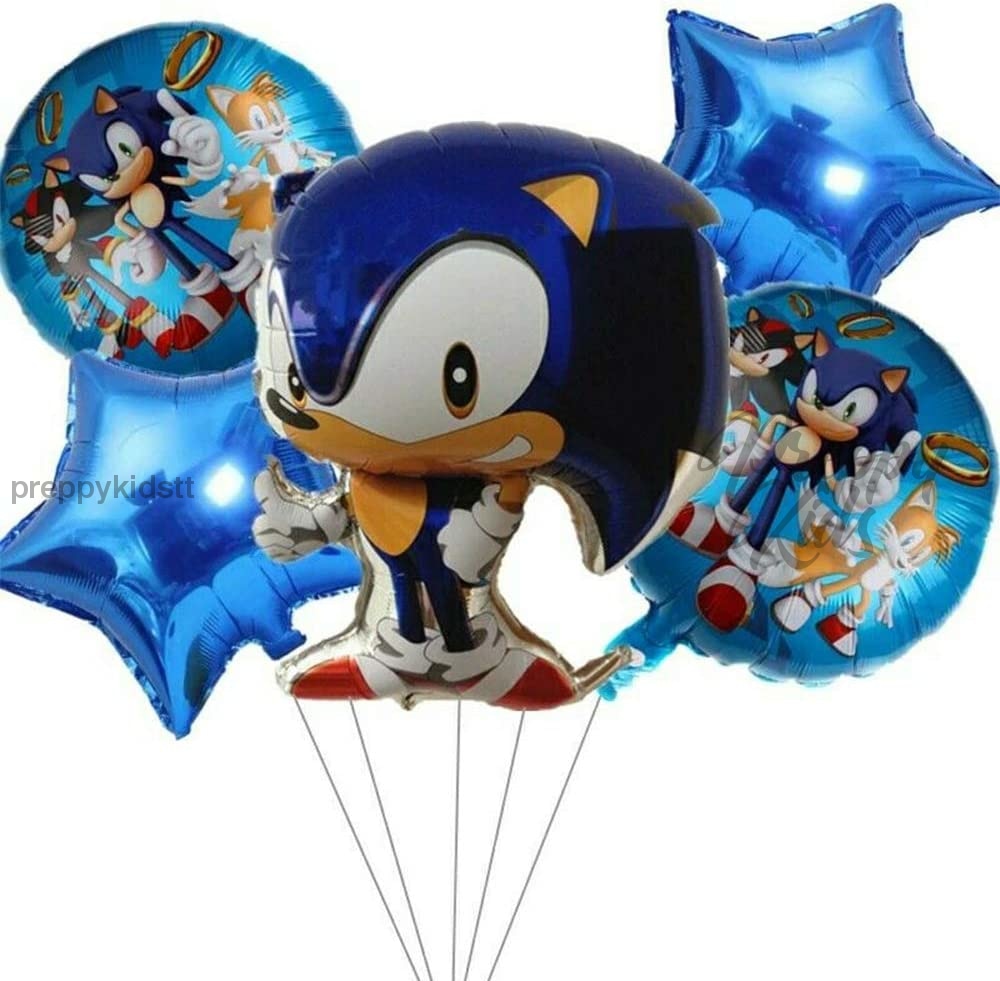 Sonic 5Pc Foil Balloon Set Party Decorations