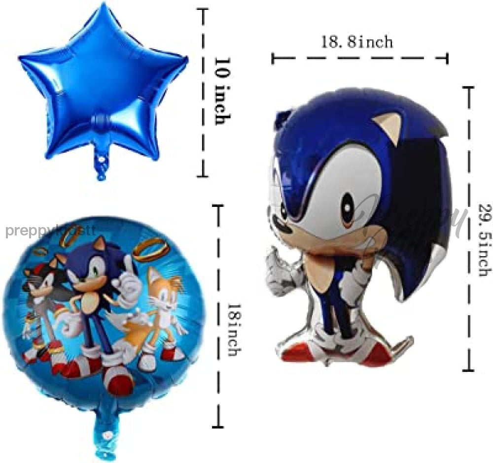 Sonic 5Pc Foil Balloon Set Party Decorations