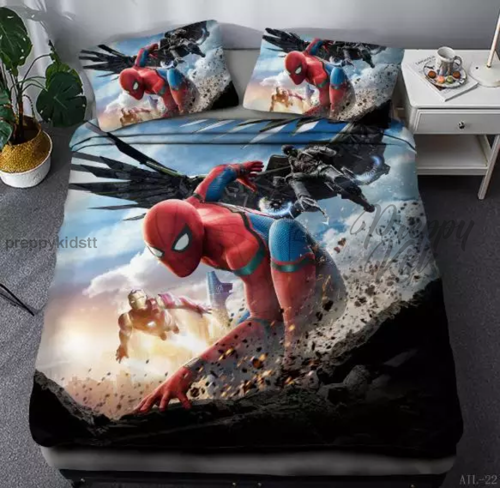 Spiderman Bed City 3Pc Comforter Set (With Iron Man) Bed Sets