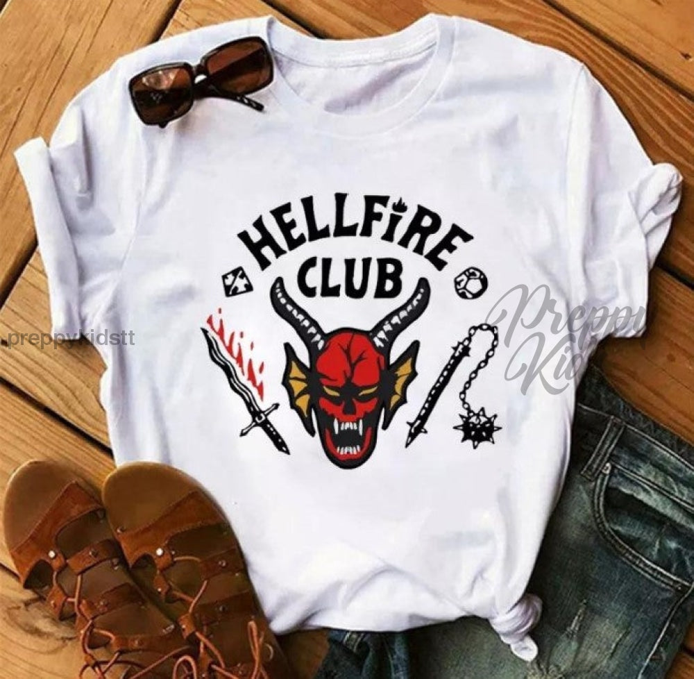 Stranger Things Tshirt (Hellfire Club White Tshirt) 3D Hoodies