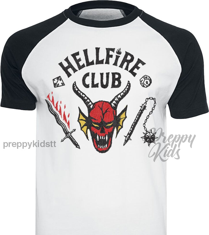 Stranger Things Tshirt (HellFire Club White &amp; Black  Tshirt)