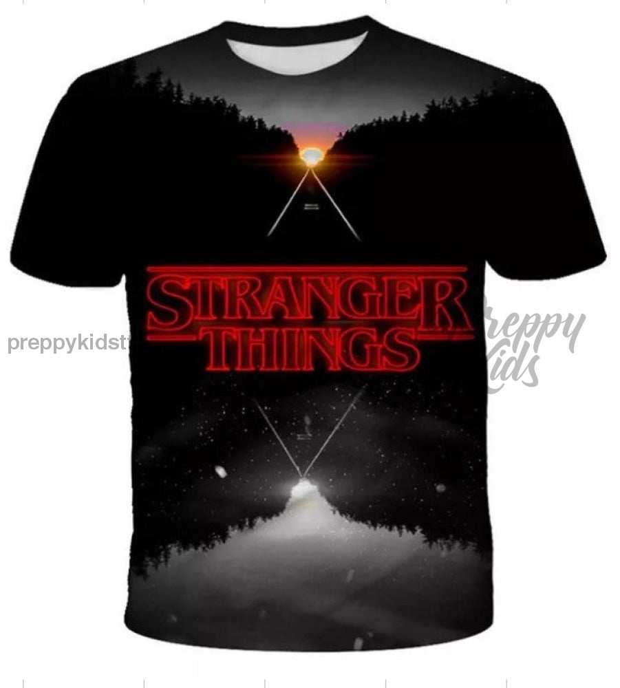 Stranger Things Tshirt (Sunset Black) 3D Hoodies